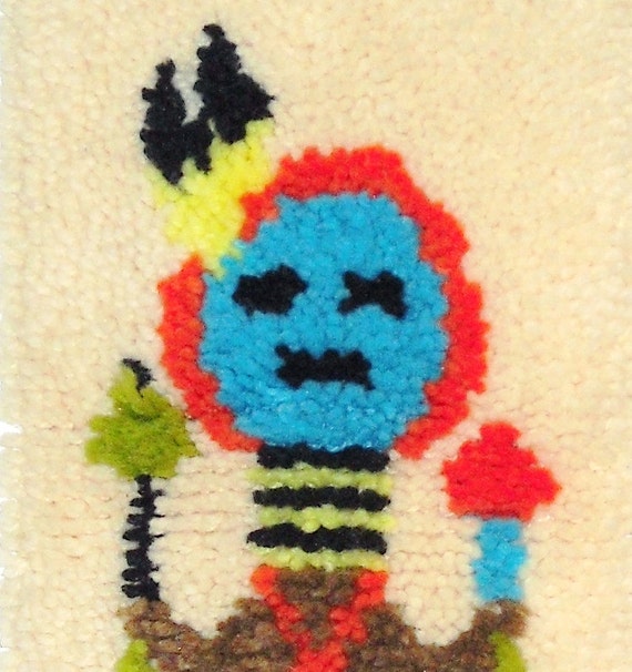 INDIAN LATCH HOOK Native American vintage by PirateStyledBooty