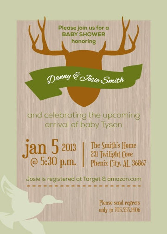 Items similar to Hunting Boy Baby Shower Invitation on Etsy