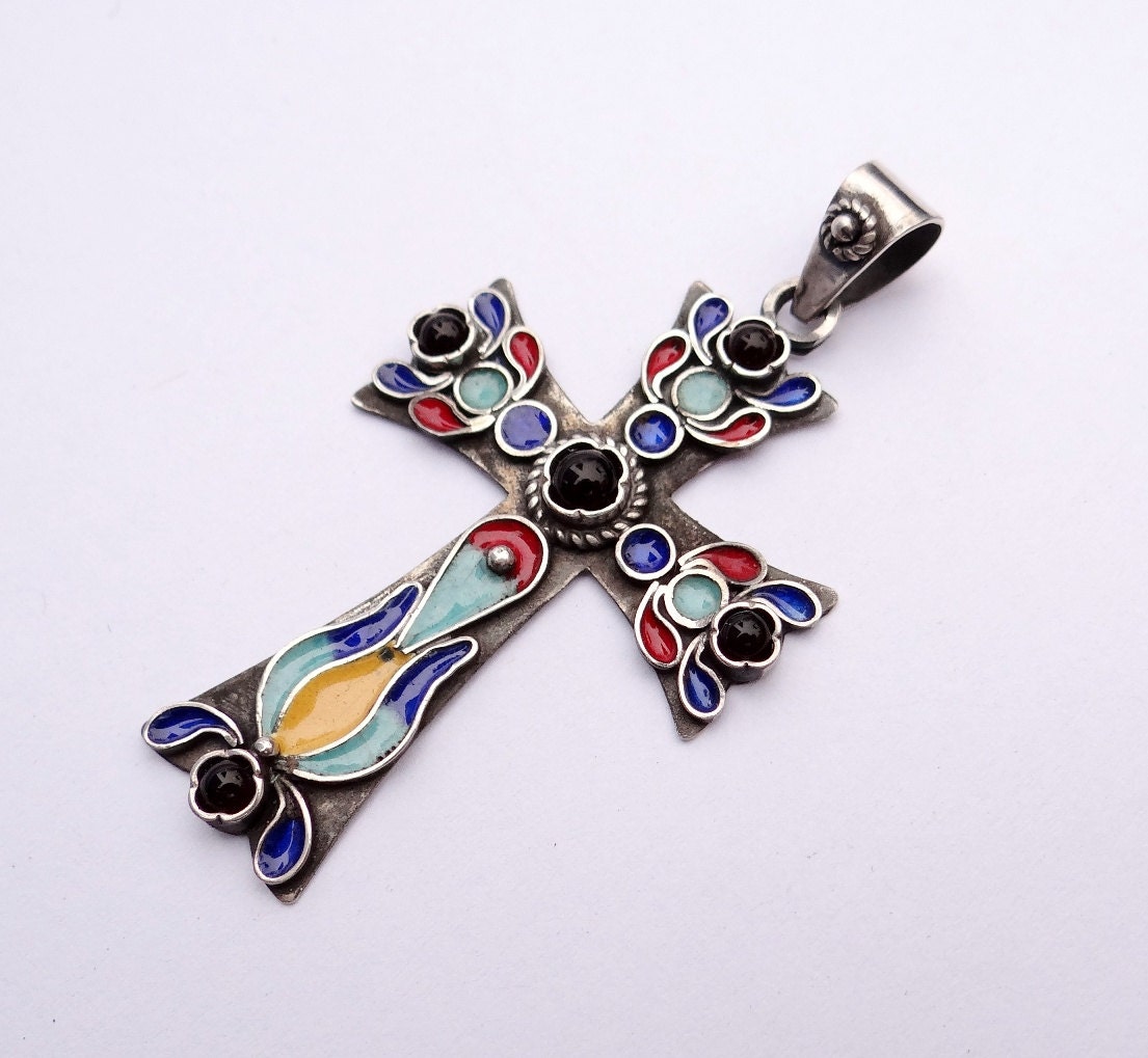 Silver Cross Necklace Armenian Jewelry Armenian Cross