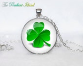 CLOVER NECKLACE Clover Pendant  Clover  Jewelry Green Necklace for him  Art Gifts for Her saint patricks day