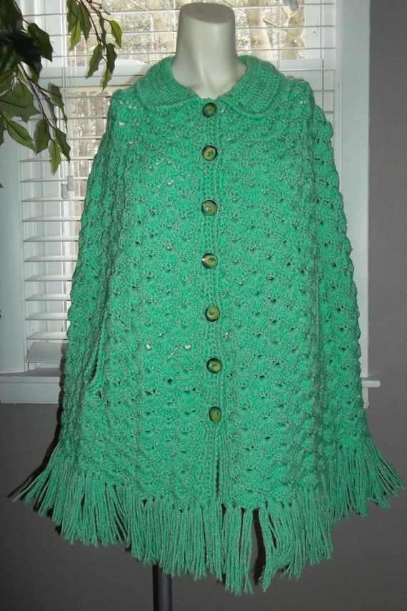 lovely sea green vintage shawl jacket