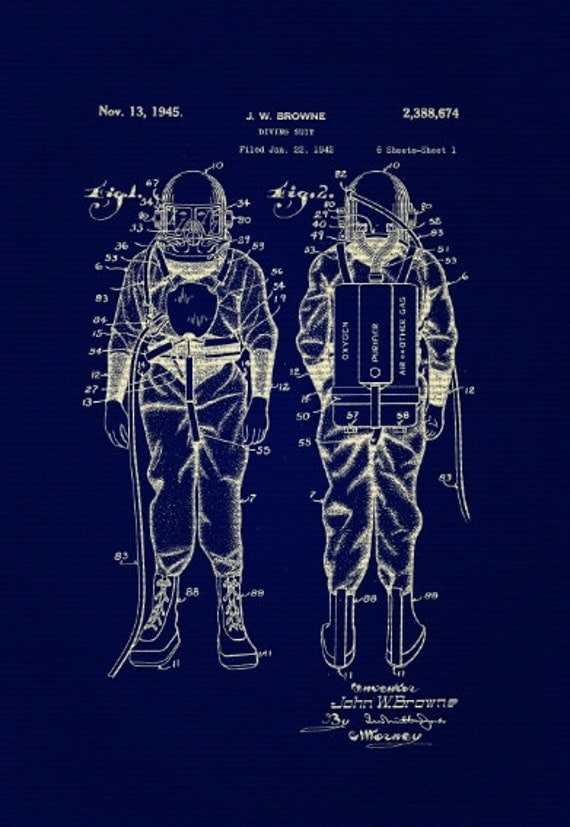 Retro Deep Sea Diver Suit Blueprint 8x10 Print by TheArtofByrd steampunk buy now online Retro Deep Sea Diver Suit Blueprint 8x10 Print by TheArtofByrd steampunk buy now online