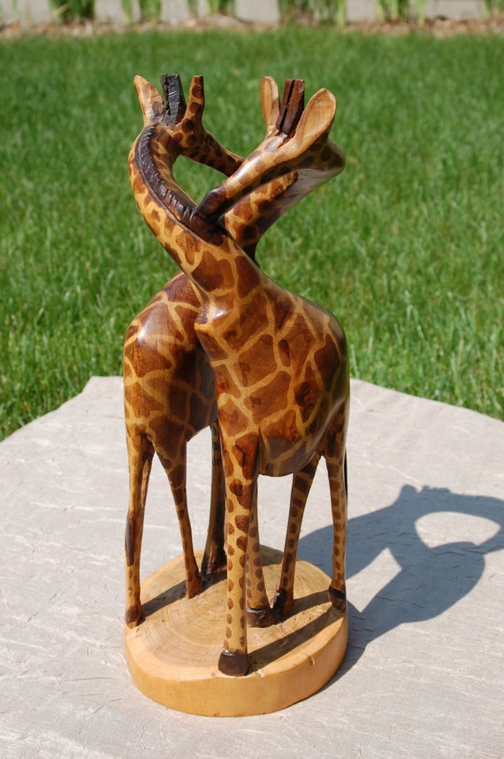 RESERVED FOR MIHO: Giraffes Hand Carved African Wooden