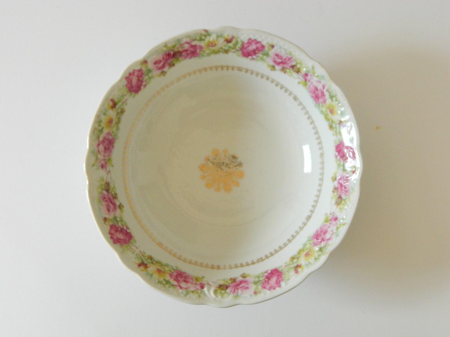 SALE Fine Bone China Serving Bowl, Vegetable Bowl, Victorian Cabbage