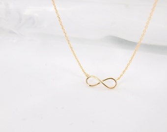 Items similar to Infinity necklace, sterling silver, 14kt gold fill ...