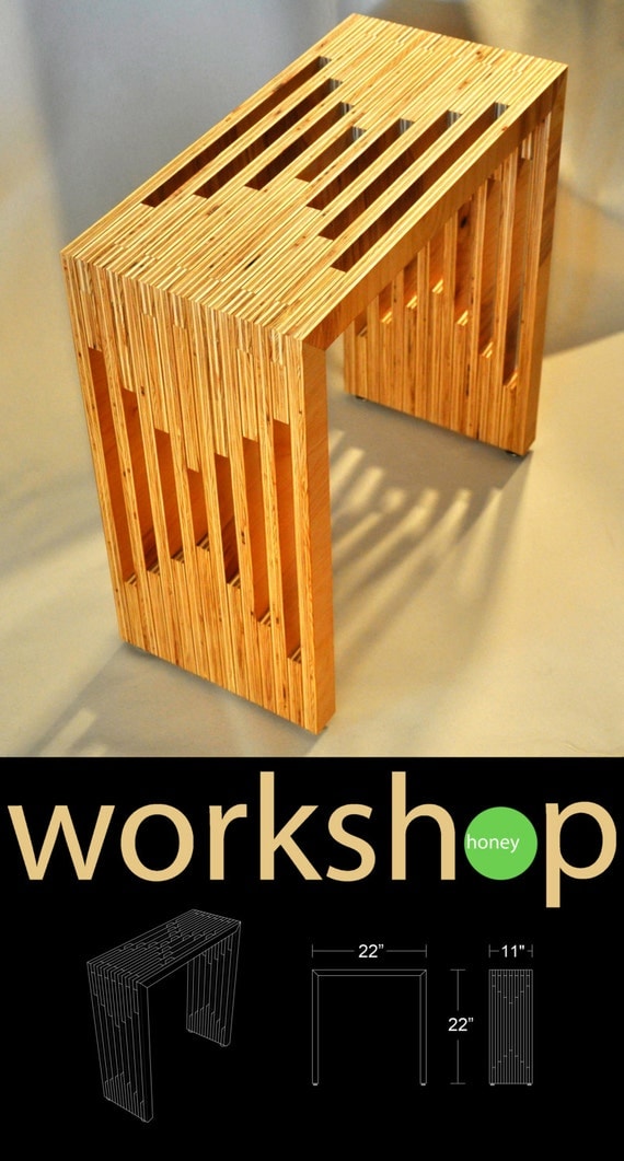 Handmade Birch Plywood Side Table by WorkshopHoney on Etsy