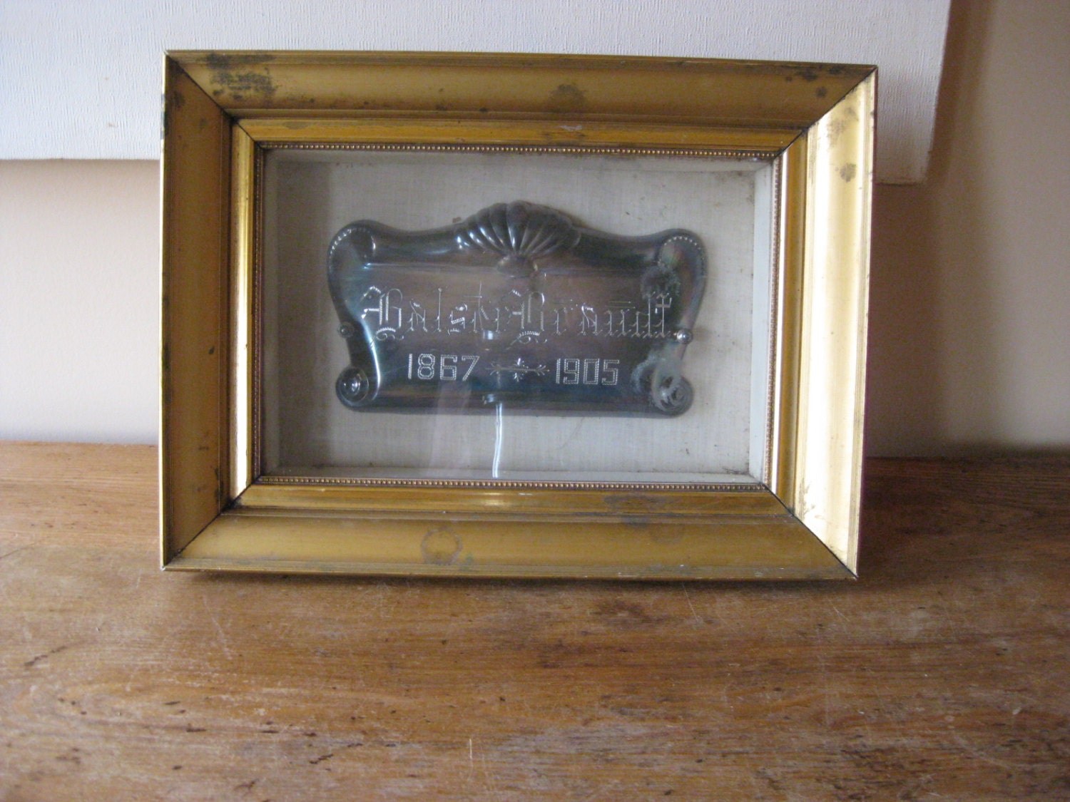 Silver Coffin Plate Funeral Framed cemetery by NorthPondVintage
