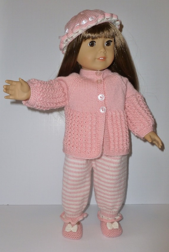 Doll Knitting Pattern PDF A003 Pink Stripes