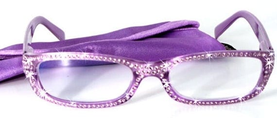 Items Similar To Rhinestone Reading Glasses Lilac Purple Case Included On Etsy 8818