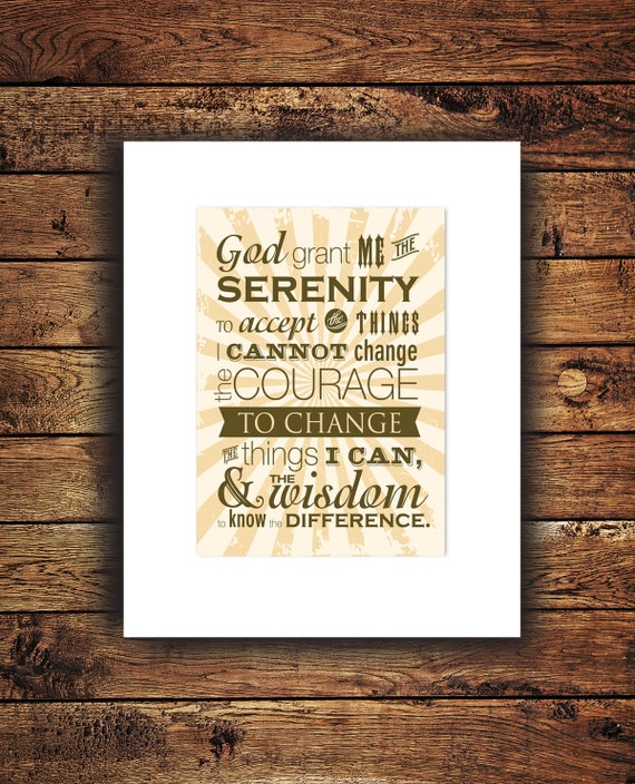 items similar to serenity prayer art print 8 x 10 on etsy