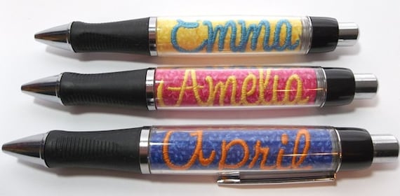 Personalized Monogrammed Pen Custom Embroidered Ink Pens many Choices of Fabrics and Colors