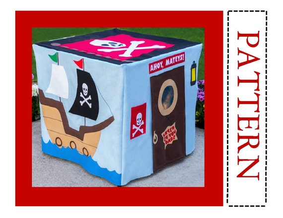 Sewing Pattern, Pirate Adventure Card Table Playhouse, Complete Pattern, Instant PDF Download, You Print at Home