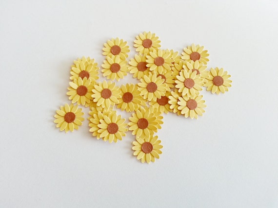 30 Petite Sunflower Punch Die Cut Paper by naissance on Etsy