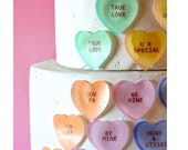 EDIBLE Conversation Hearts - Valentine Cake & Cupcake Decorations - Cake topper Il_170x135