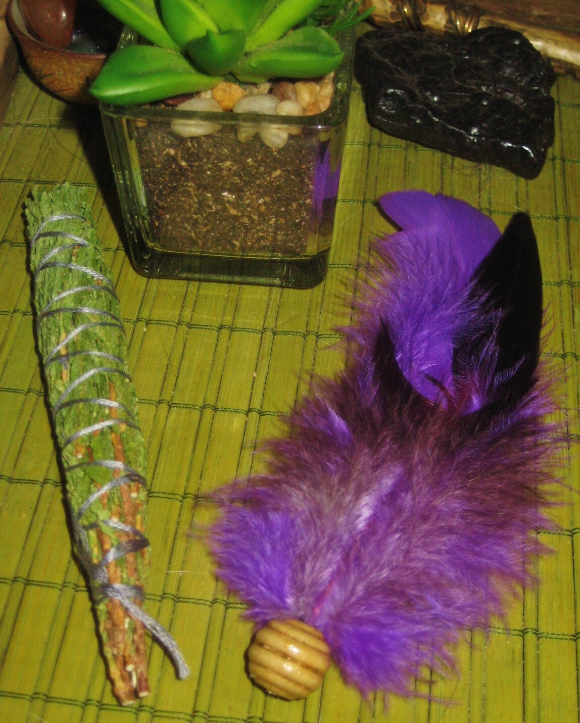 feather smudge wand