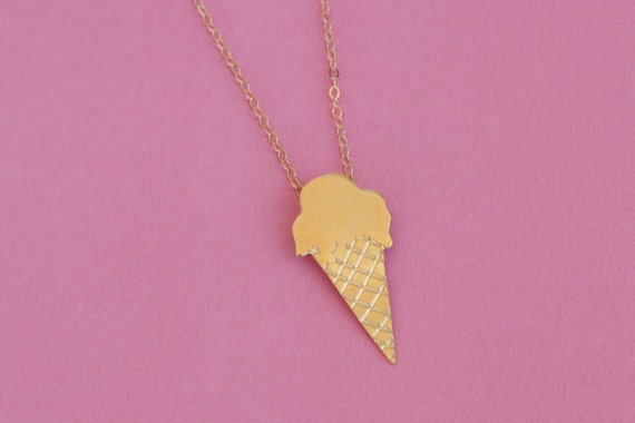 Ice cream necklace gold Clearance