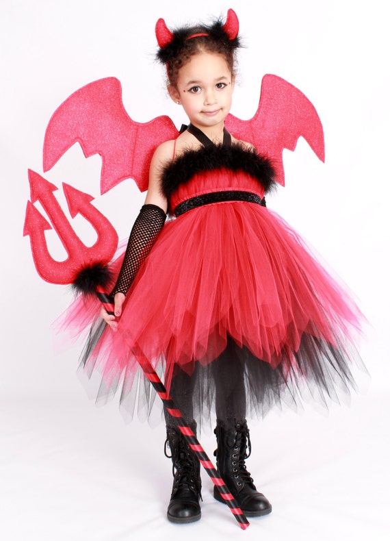 READY TO SHIP: Tutu Dress Halloween Costume Red & Black