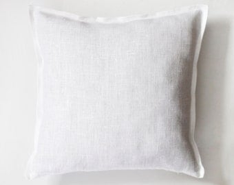 White pillow - white pillow cover - white natural fabric pillow cover - linen decorative pillows - white euro shams - sofa pillows 0035