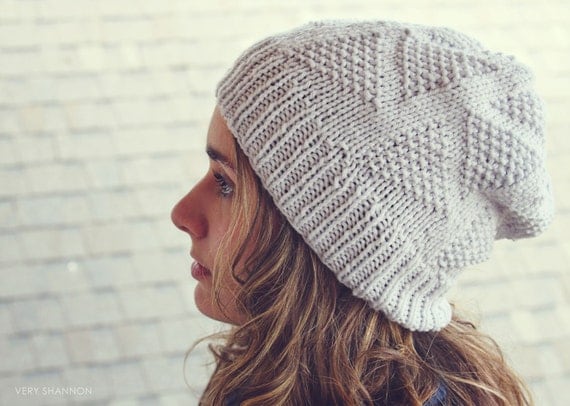 DREIECKE Hat Knitting Pattern Triangles Slouch Textured ...