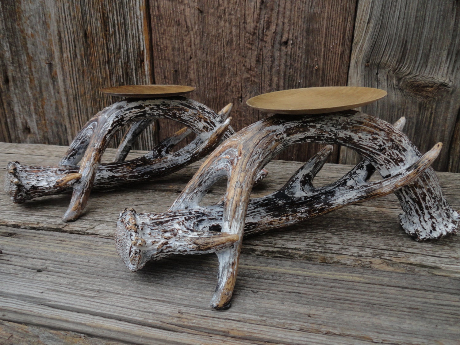 Rustic Candle Holder/Faux Deer Antler/Faux