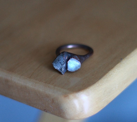 Crystal Ring Druzy Ring Celestite Ring Raw by AmandaLeilaniDesigns