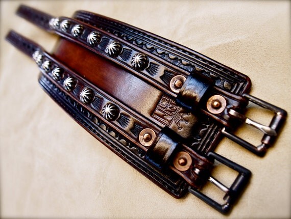 Leather Wrist Cuff Bracelet Traditional American COWBOY ROCKSTAR
