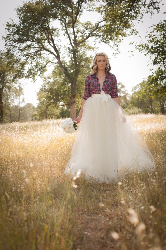 tulle maxi skirt ivory