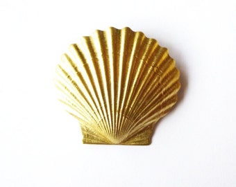 Gold Shell Barrette Mermaid Hair Clip Seashell Nautical Bride Bridal Bridesmaid Ariel Beach Wedding Accessories Womens Gift For Her Summer