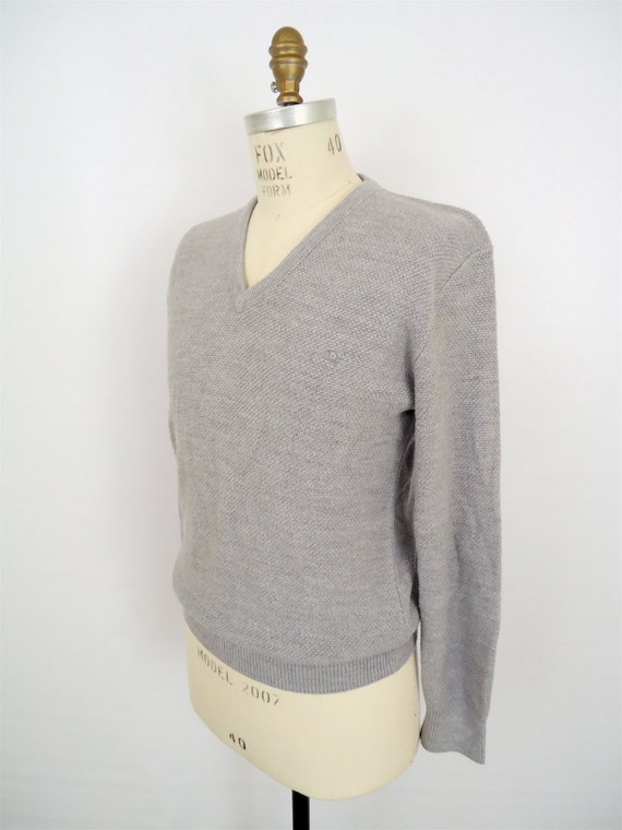 Christian Dior Sweater / vintage heather gray v-neck by CompanyMan