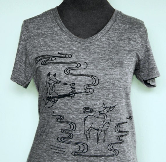 Grey Fox T-shirt - Womens Clothing Tshirt - American Apparel tshirt