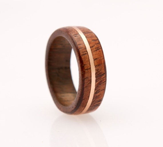 wood ring with copper inlay wooden ring wedding by aboutjewelry