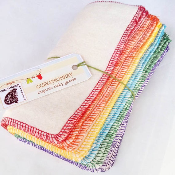 12 Organic Baby Wipes Cloth Diaper Wipes Eco Washcloths
