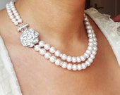 Vintage Style Wedding Bridal Necklace Statement by luxedeluxe