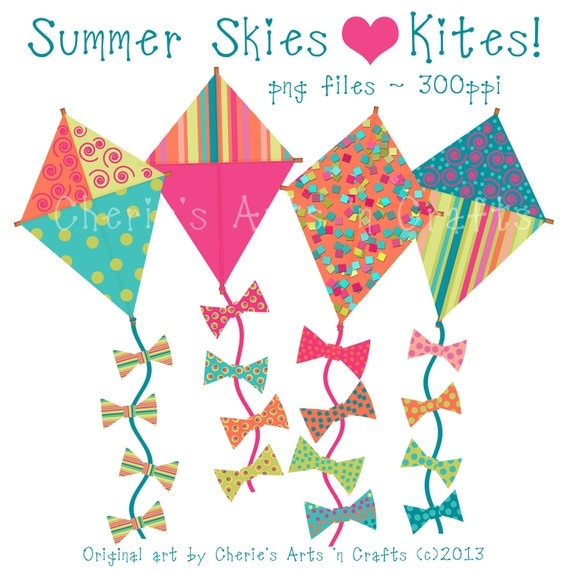 Kites Clip Art Summer Kites Kite Graphics Kites Summer