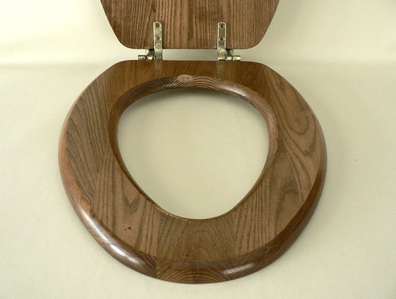 Vintage Solid Wood Elongated Toilet Seat