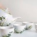 Ready to Ship - Hand Painted Ceramic Tea cups with Teapot - Grass Fields Collection