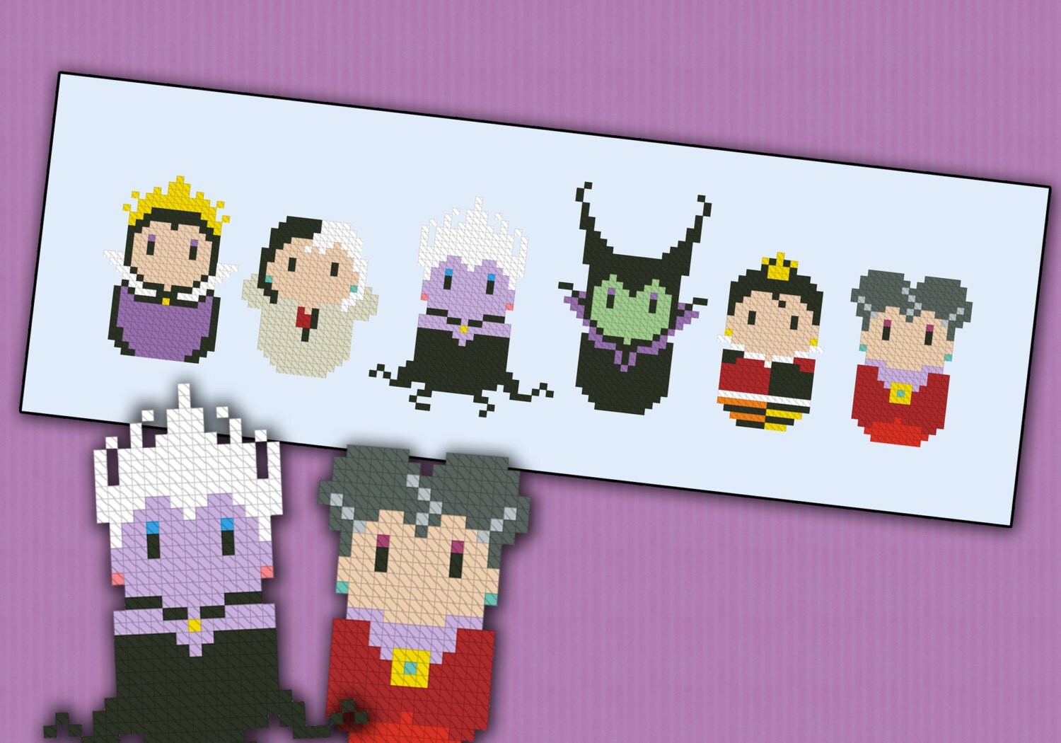Disney Villains Cross Stitch Pattern