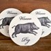 Letterpress Coasters- Tail Gate Party- Woo Pig - Arkansas Razorbacks - Hostess Gift
