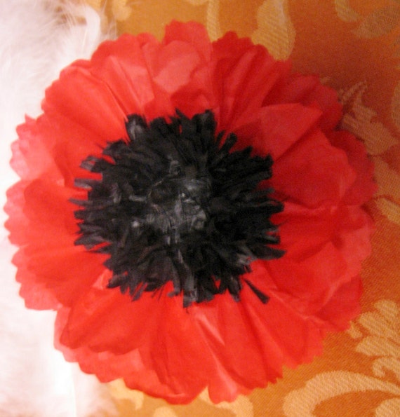 12 12 Open Tissue Paper Poppies Sunflowers by annemusingdesigns