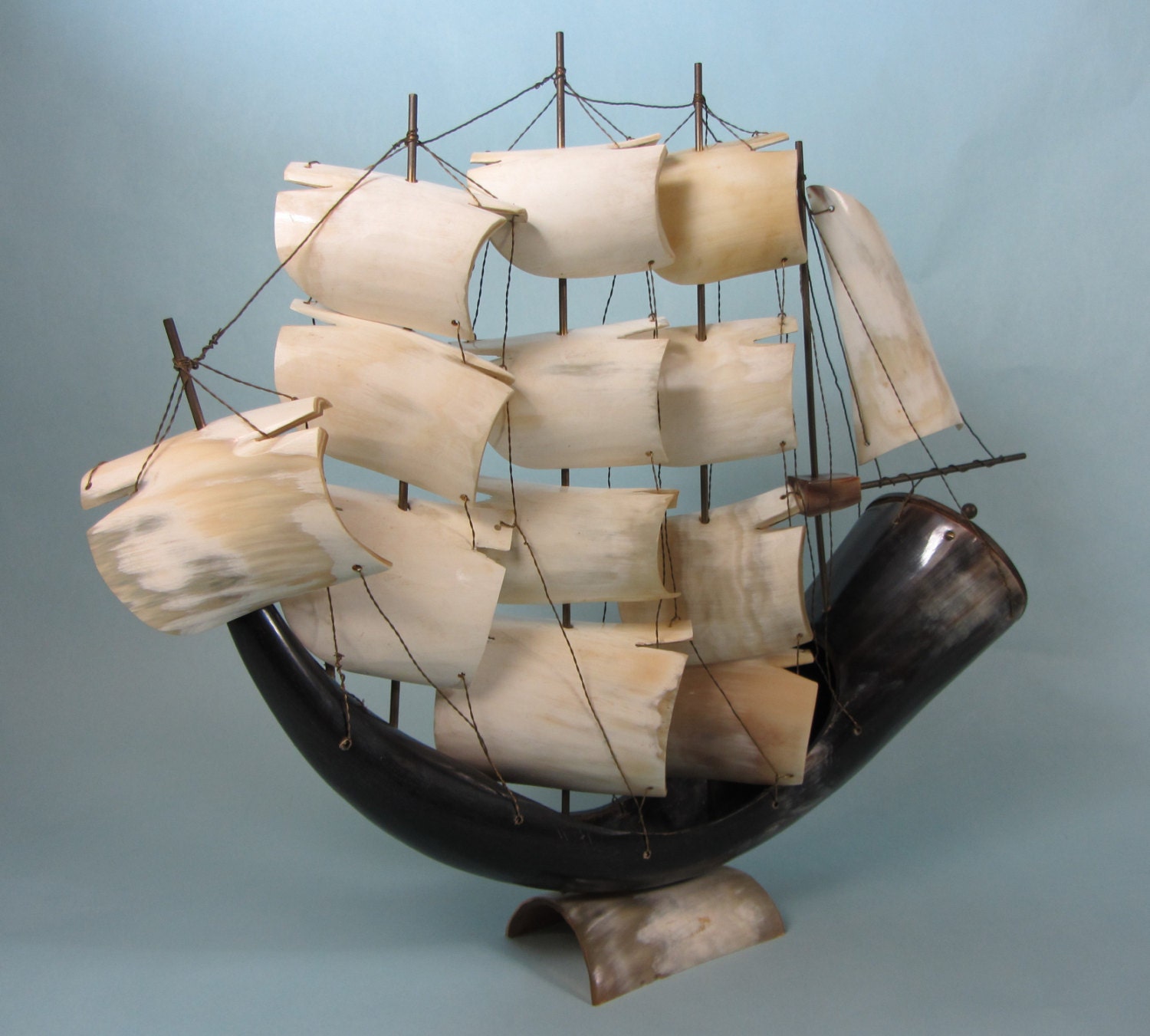 Vintage Horn Sailing Ship 1960s Horn Boat Home by madampickay