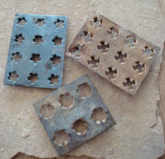 Rusty Vintage Metal Wood Joiners Found Object Reclaimed