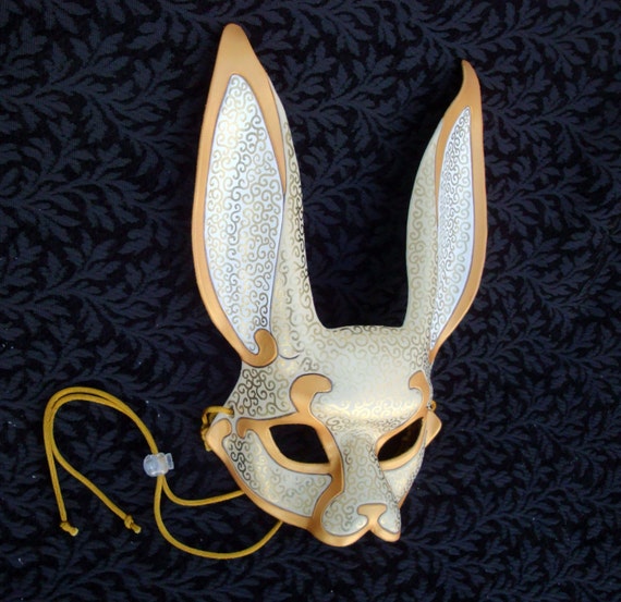 Venetian Rabbit Mask V22... handmade leather rabbit mask