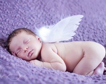 Infant Feather Angel Wings - newborn to 12 months - Perfect for Photo Props and Shower Gifts - Wings Only - READY TO SHIP