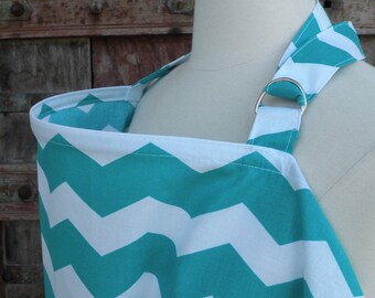 Nursing Cover-Teal Chevron-Free Shipping When Purchased With A Wrap