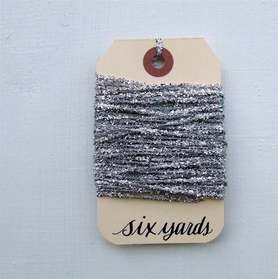 silver tinsel string 6 yards of shiny sparkle metallic twine silver tinsel string 6 yards of shiny sparkle metallic twine