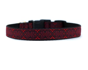5/8 or 3/4 Inch Wide Dog Collar with Adjustable Buckle or Martingale in Antiqued