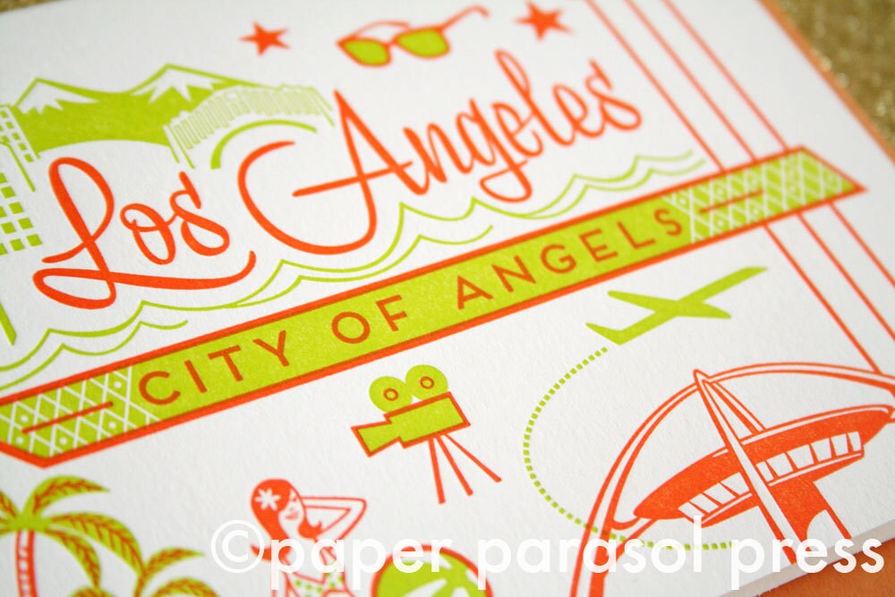 Los Angeles Letterpress Retro Card