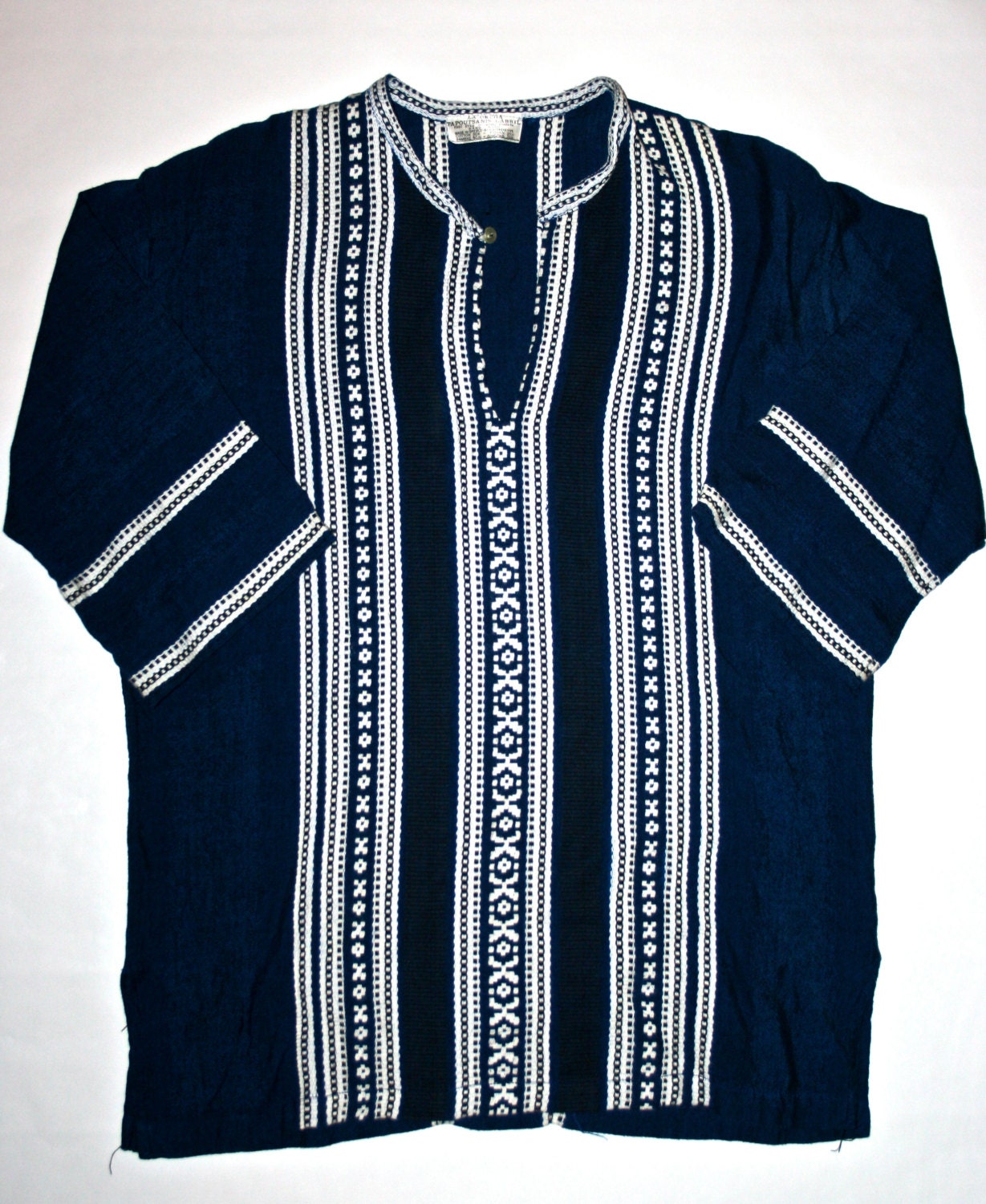 Vintage Greek Mens Tunic Style Shirt Made in by VintageMensGoods