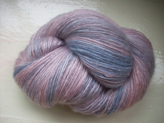 Hand painted yarn 100g angora laceweight soft by SpinningStreak
