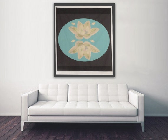 Art Print Extra Large Lotus Fabric Wall Decor